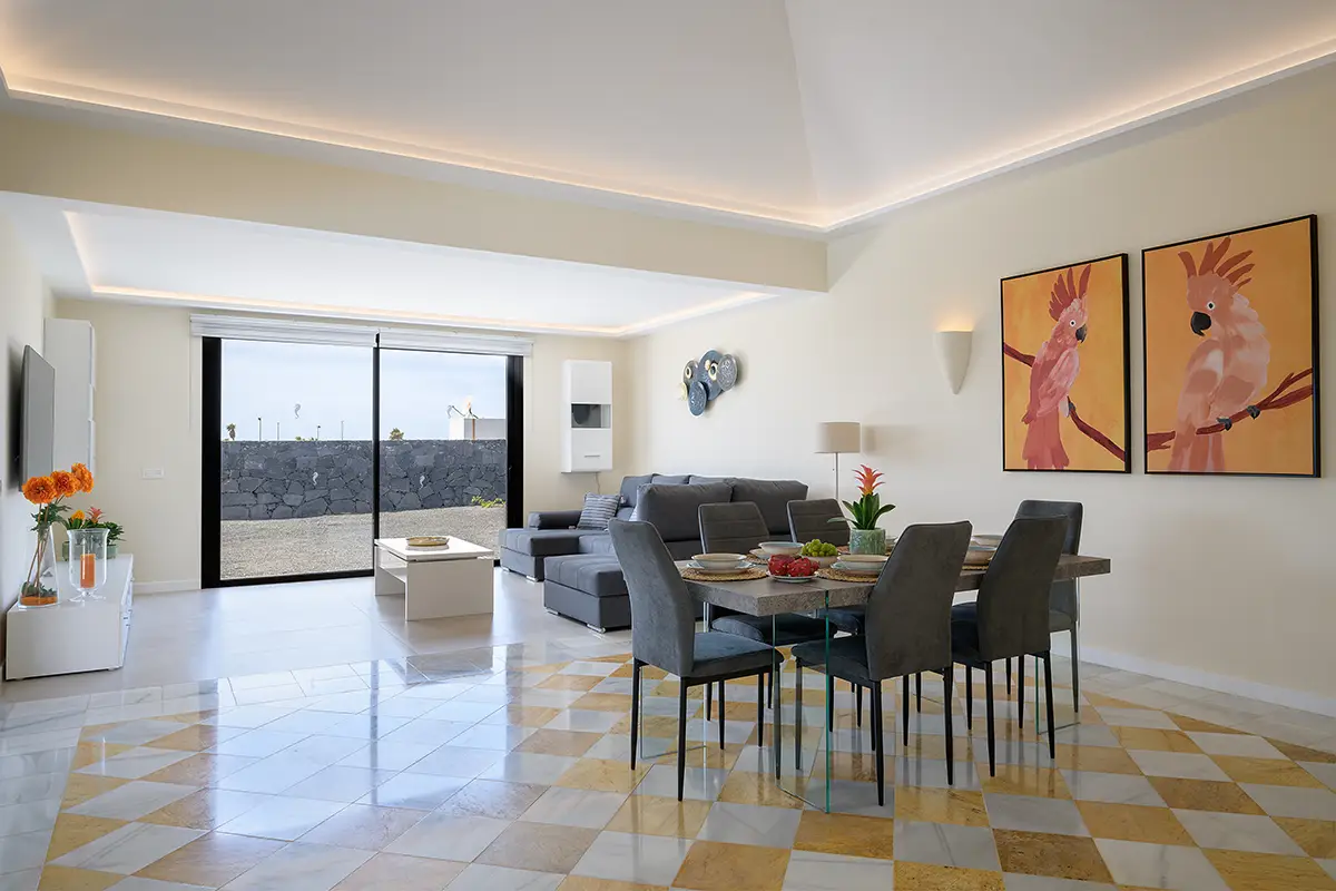 Furnished living-dining room at Villa Faro Park 189 Hipoclub