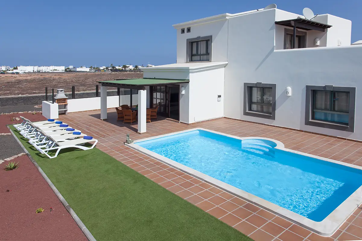 Aerial view of private pool and garden, Hipoclub Villa Aguamarina 2