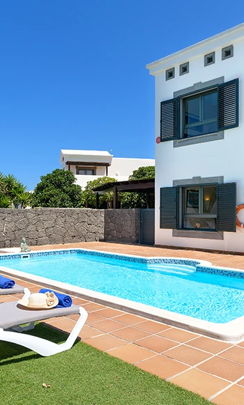 Spacious terraces by the pool at Hipoclub Villa Aguamarina 54
